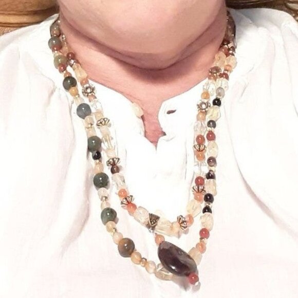 Handmade Two-Faced Necklace & Bracelet Set - Picture 1 of 12